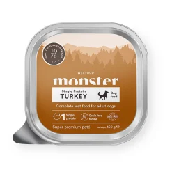 Monster Pet Food Koiranruoat Erityistapeisiin|Viljaton Koiranruoka*Monster Dog Adult Turkey Patee 150 g