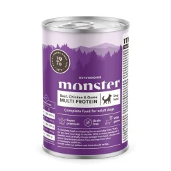 Monster Pet Food Koiran Märkäruoka Ja Makkarat*Monster Dog Nauta-kana-riista 400g