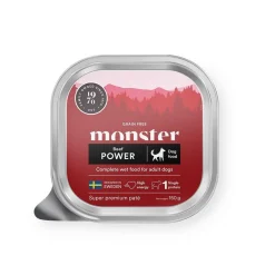 Monster Pet Food Koiran Märkäruoka Ja Makkarat*Monster Dog Power Beef Patee 150 g