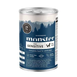 Monster Pet Food Koiranruoat Erityistapeisiin|Koiran Märkäruoka Ja Makkarat*Monster Dog Sensitive Fish 400g