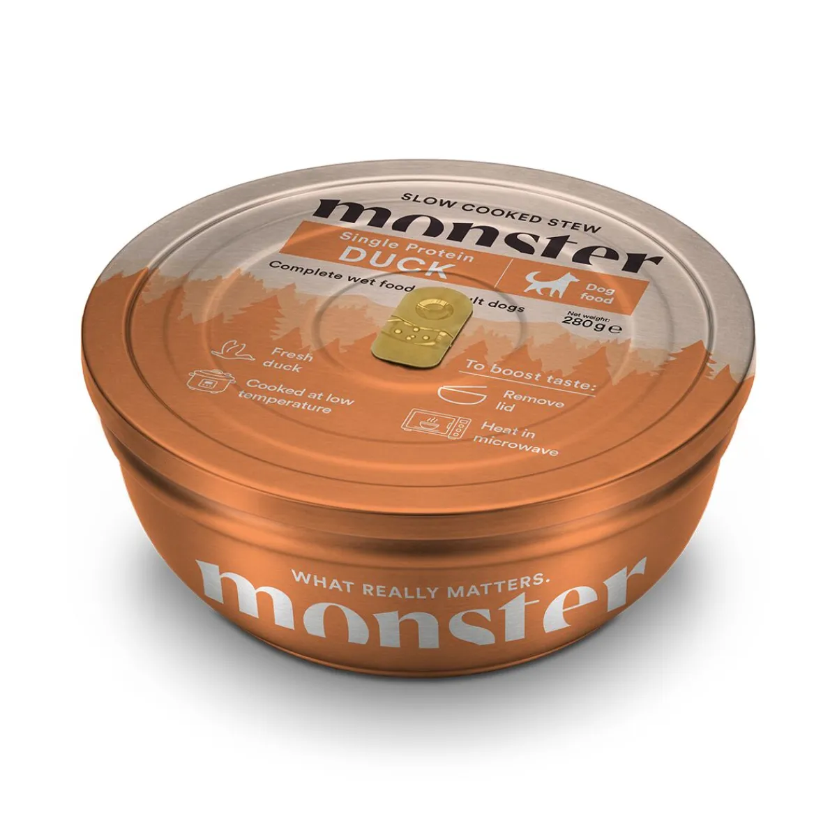 Monster Pet Food Ruokinnan Monipuolistaminen|Koiran Märkäruoka Ja Makkarat*Monster Dog Slow Cooked Duck Stew Bowl 280 g