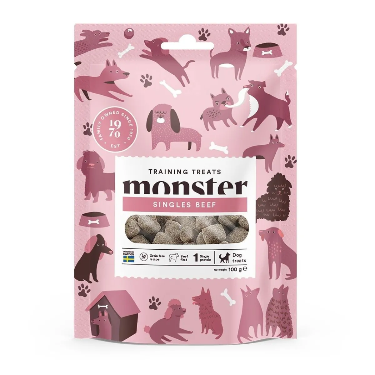 Monster Pet Food Pehmeät Koiran Herkut|Pikkuherkut Ja Treeninamit*Monster Dog Training Treats nauta 100g