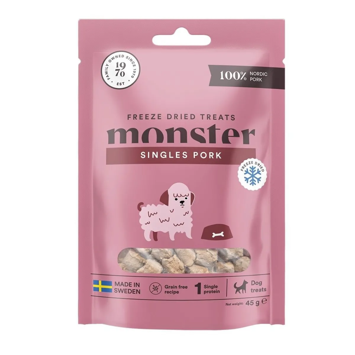 Monster Pet Food Täyslihaherkut|Pakastekuivatut Koiranherkut*Monster pakastekuivattu possu