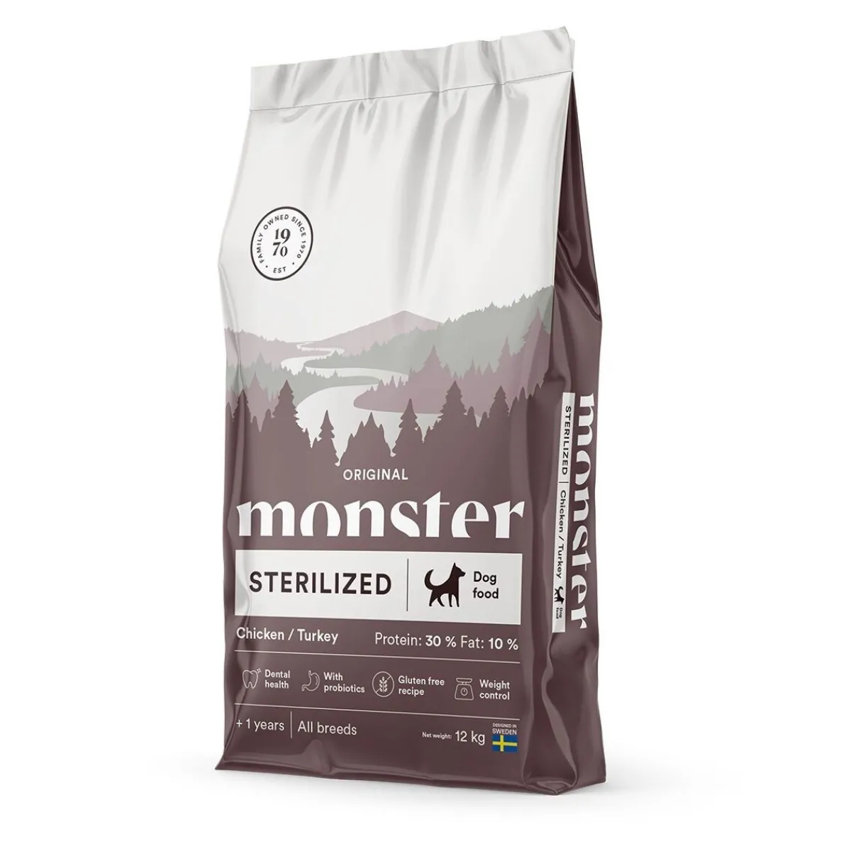 Monster Pet Food Koiranruoat Erityistapeisiin|Koiran Kuivaruoka*Monster Sterilized Kana & Kalkkuna