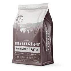 Monster Pet Food Koiranruoat Erityistapeisiin|Koiran Kuivaruoka*Monster Sterilized Kana & Kalkkuna