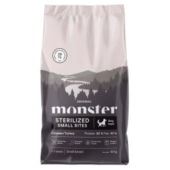 Monster Pet Food Koiranruoat Erityistapeisiin|Koiran Kuivaruoka*Monster Sterilized Small Bites Chicken & Turkey
