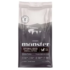 Monster Pet Food Koiranruoat Erityistapeisiin|Koiran Kuivaruoka*Monster Sterilized Small Bites Chicken & Turkey