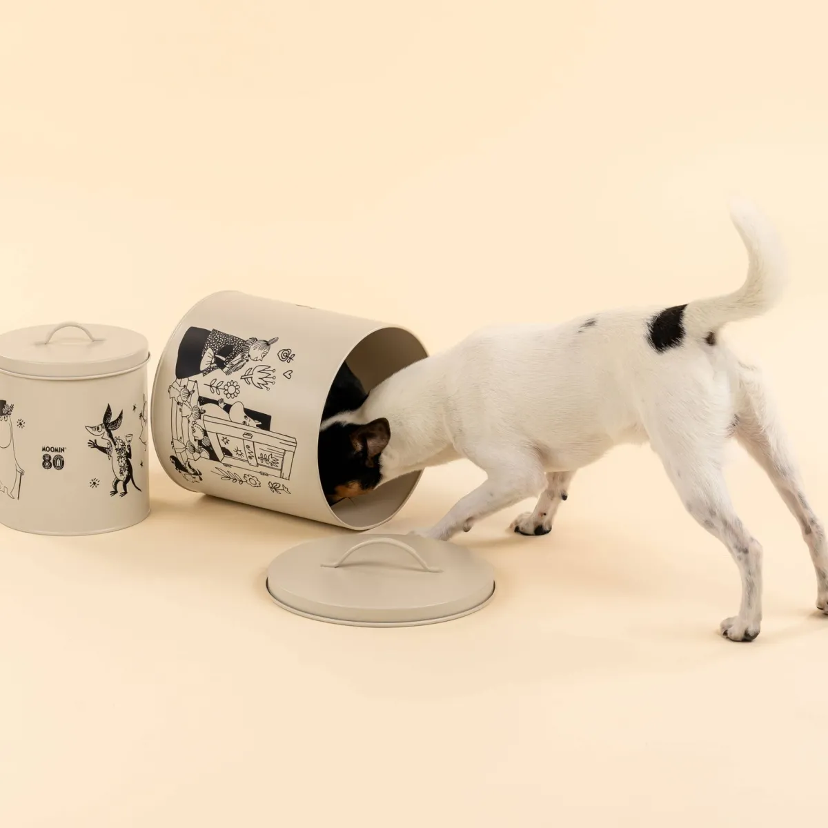 Moomin Koiranpennun Ruokailu|Säilytysastiat*for Pets peltipurkki Muumit 80v. juhlavuosi