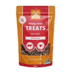 Mush Täyslihaherkut|Pikkuherkut Ja Treeninamit*Freeze-Dried Naudansydän 50g herkku koiralle