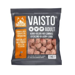 Mush Ruokinnan Monipuolistaminen|Kotimainen Koiranruoka*Vaisto XL kalkkuna-kana-lammas 3 kg