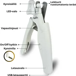 NailPro Kissan Kynnet|Koiran Ja Kissan Kynsienleikkaus*4 in 1 LED-kynsileikkuri