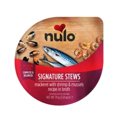 Nulo Kissan Märkäruoka|Uutuudet Kissoille*Signature Stews Cat makrilli, katkarapu & simpukat 79 g