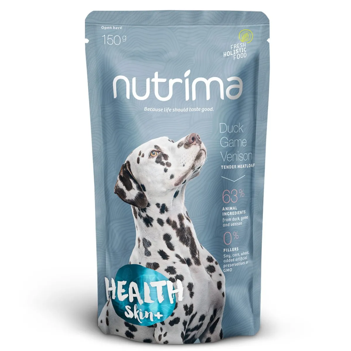 Nutrima Koiranruoat Erityistapeisiin|Koiran Märkäruoka Ja Makkarat*Health Skin+ märkäruoka 150g