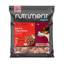 Nutriment by Rauh! Ruokinnan Monipuolistaminen|Kotimainen Koiranruoka*Nauta-kasvispullat 1 kg