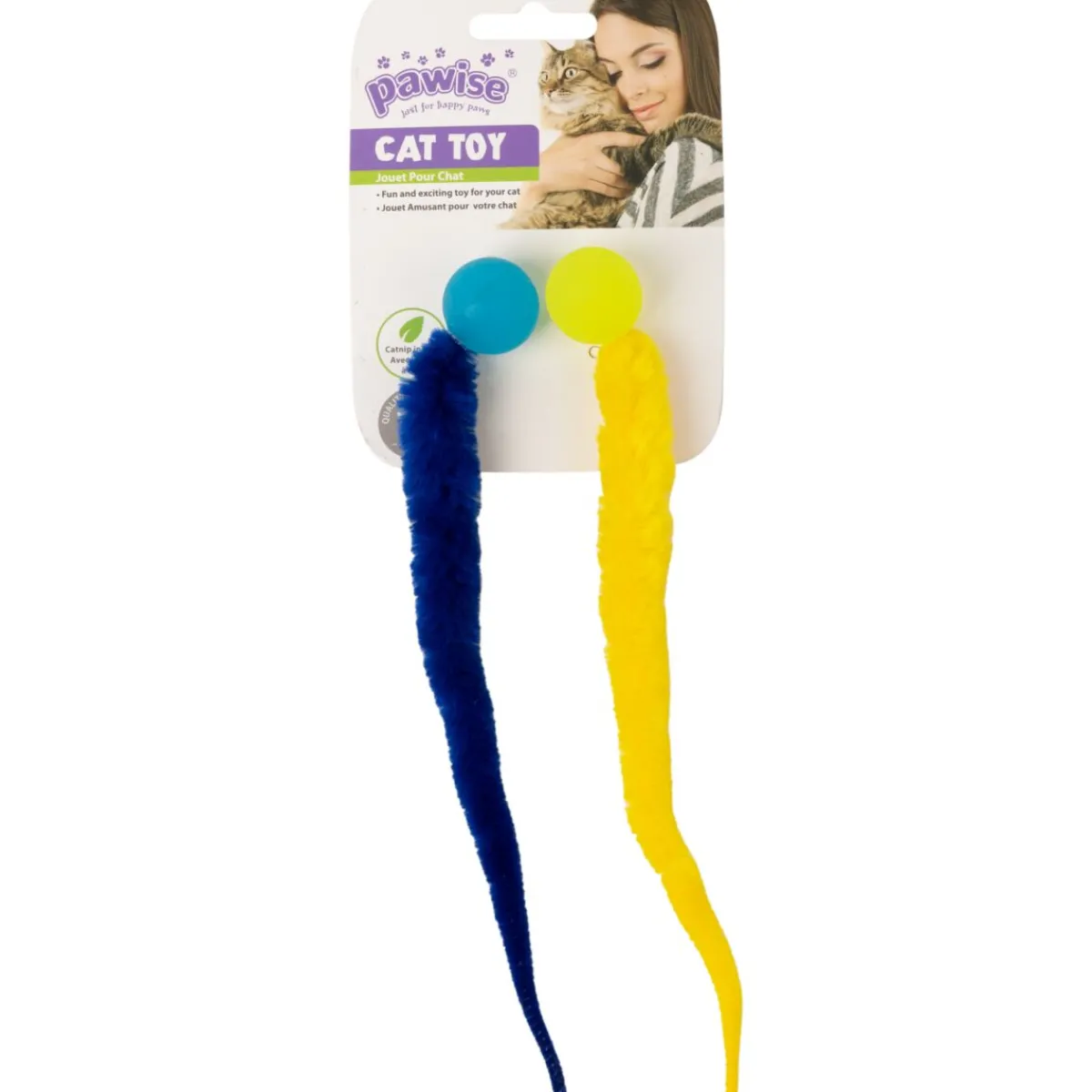 Pawise Kissan Pallot*pomppiva pallo karvahännällä 2-pack