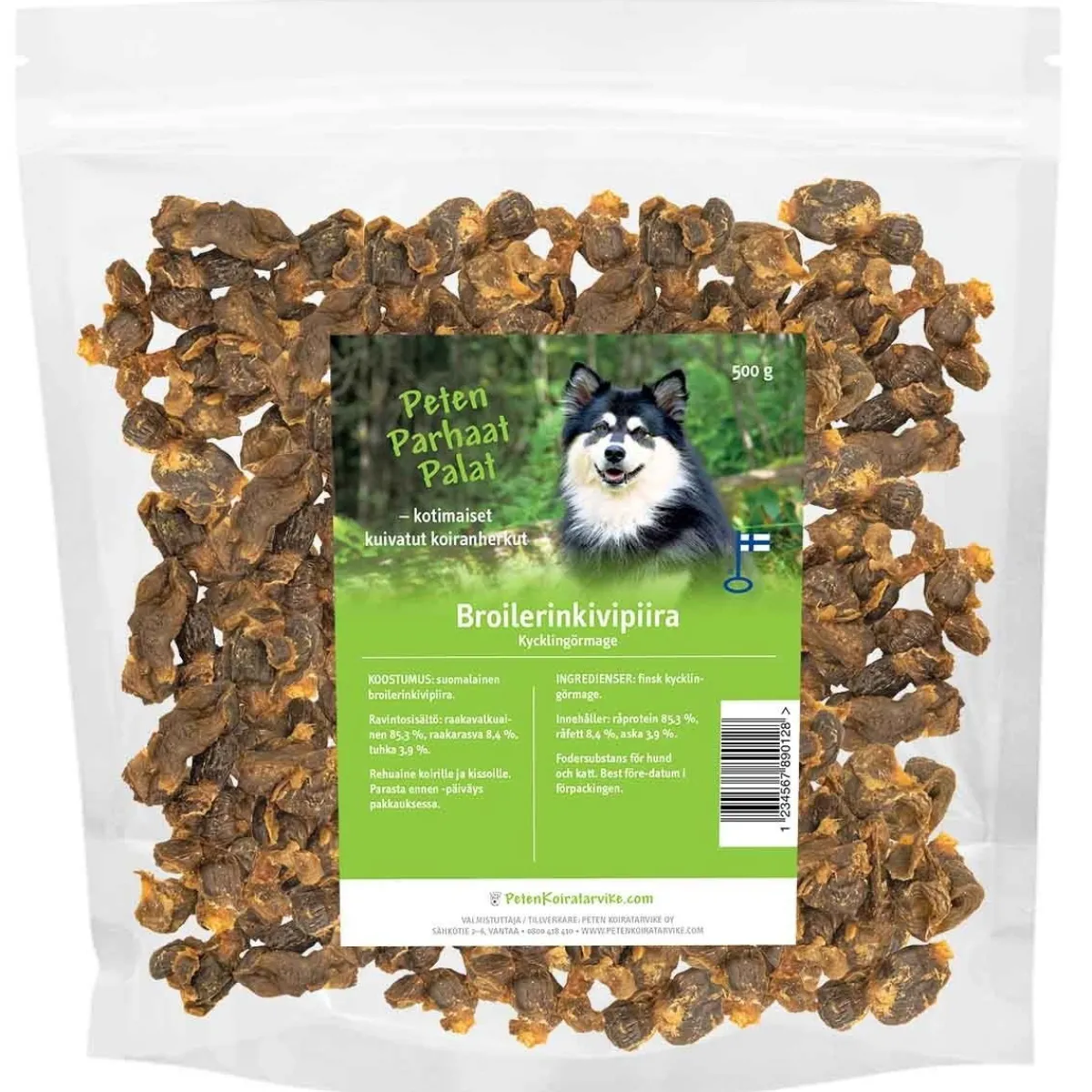 Peten parhaat palat Täyslihaherkut|Kotimaiset Koiran Herkut*broilerinkivipiira 500g