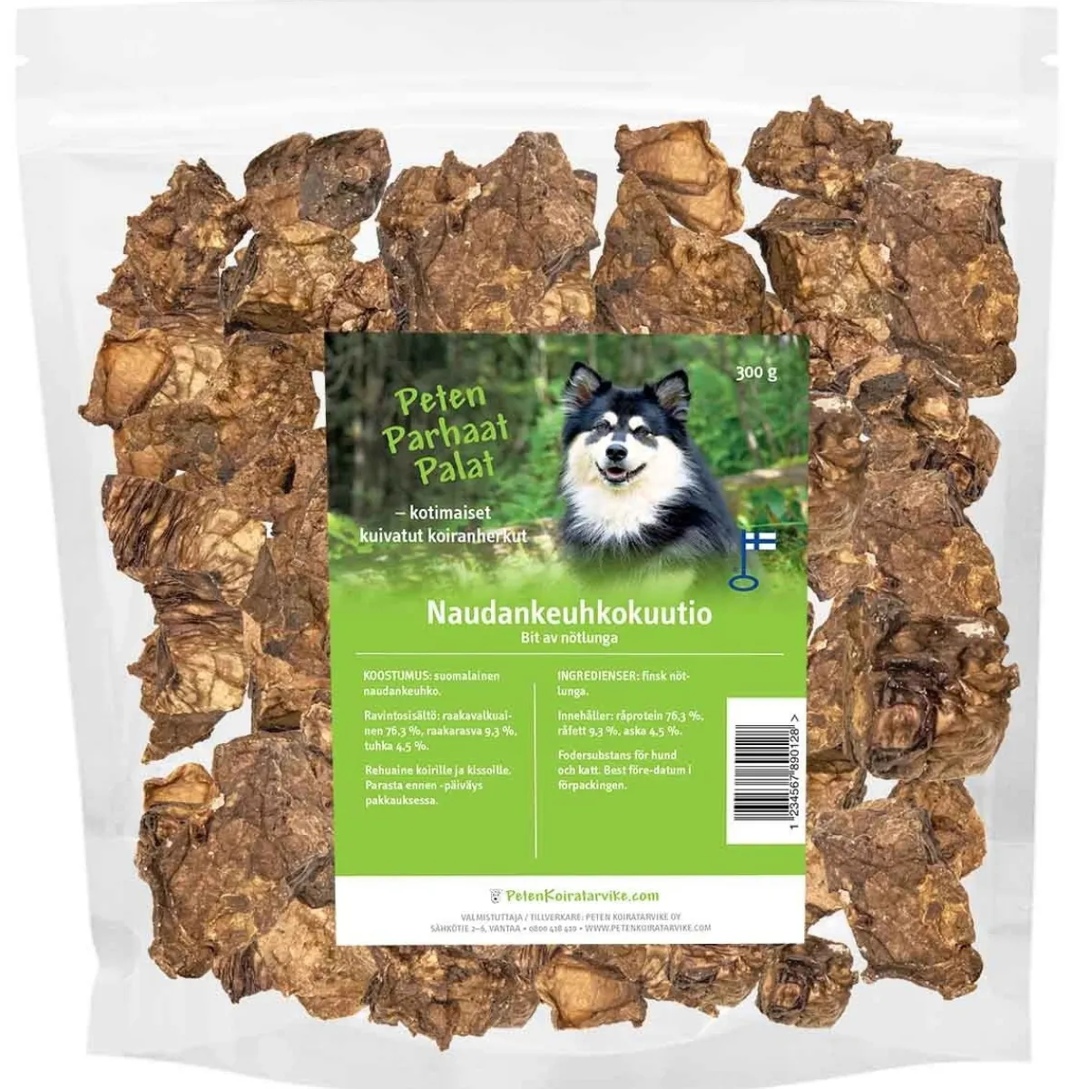 Peten parhaat palat Täyslihaherkut*naudankeuhkokuutio 300g