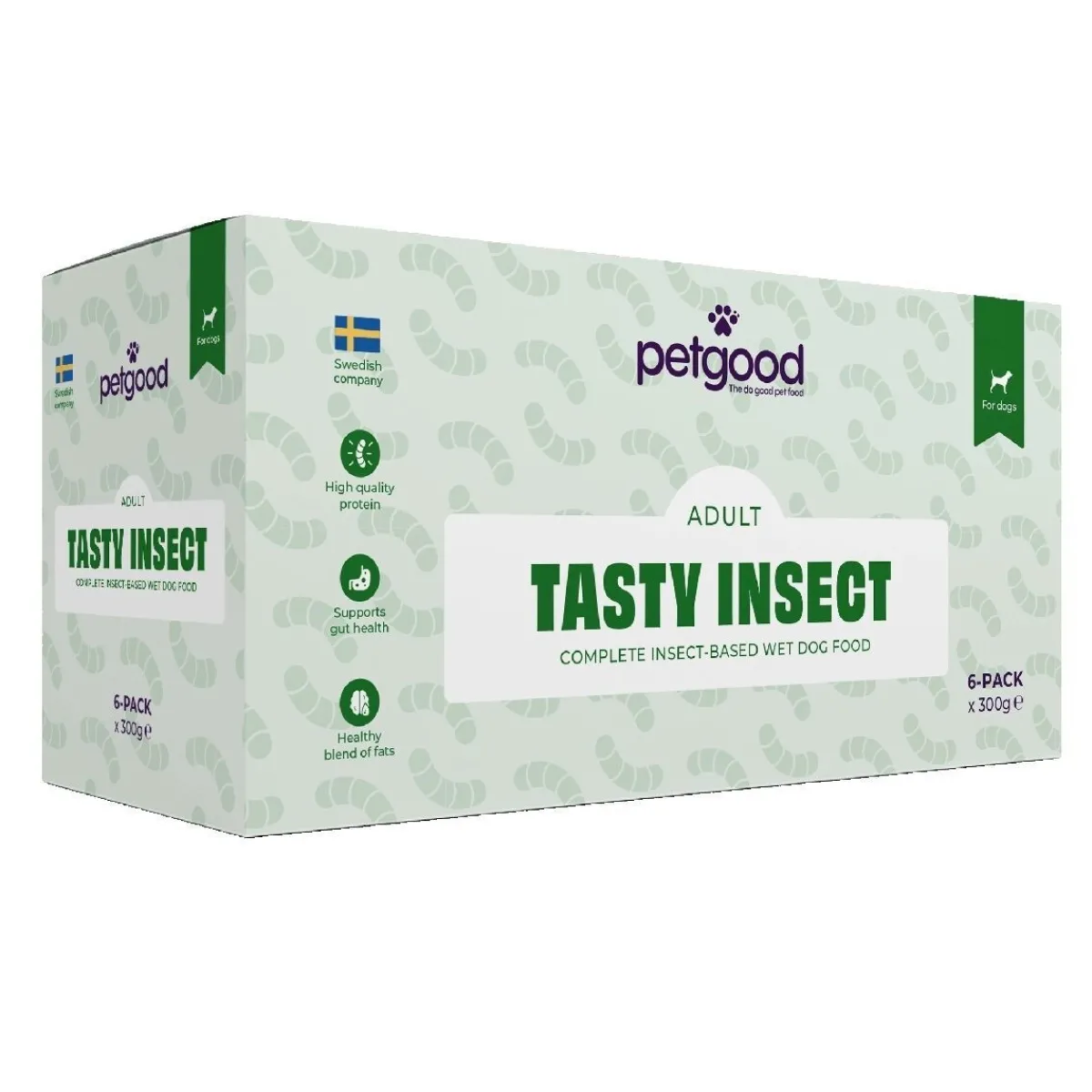 Petgood Koiran Märkäruoka Ja Makkarat*hyönteispohjainen koiran märkäruoka 6 x 300 g