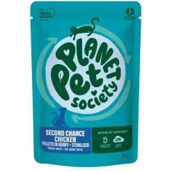 Planet Pet Kissan Märkäruoka|Viljaton Kissanruoka*Society Pouch Chicken for Sterilized Adult, 85 g
