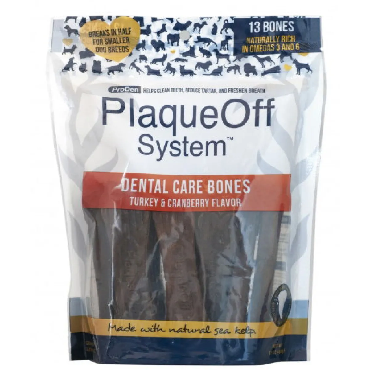 PlaqueOff Hoito Ja Terveys|Hampaidenhoitotuotteet*Dental Care Bones kalkkuna & karpalo 482 g