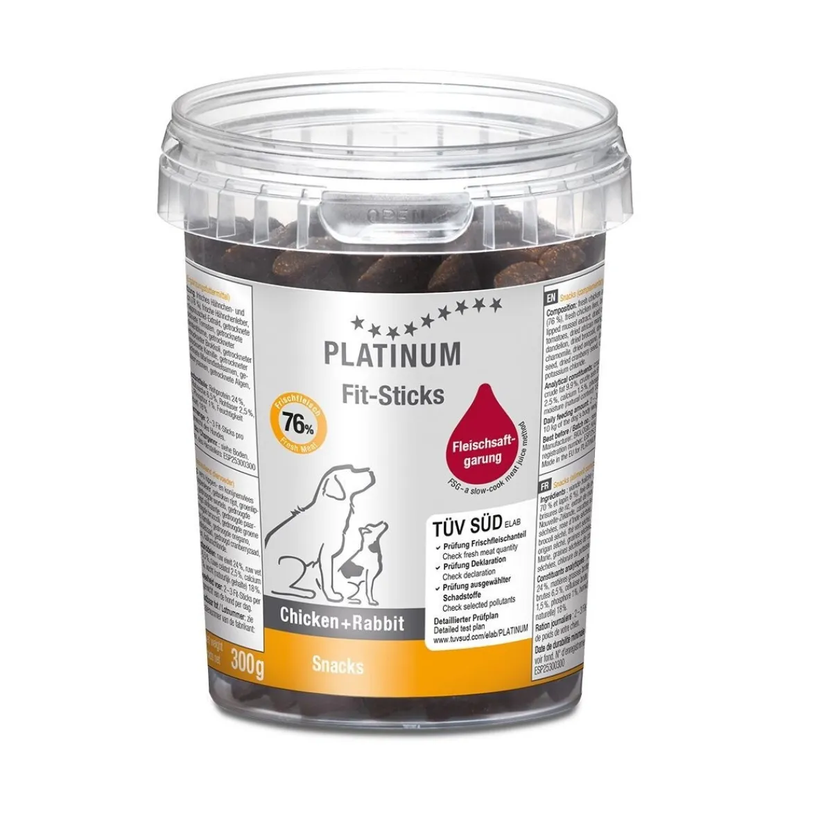 Platinum Pehmeät Koiran Herkut|Pikkuherkut Ja Treeninamit*Fit Sticks Kana & kani, 300g