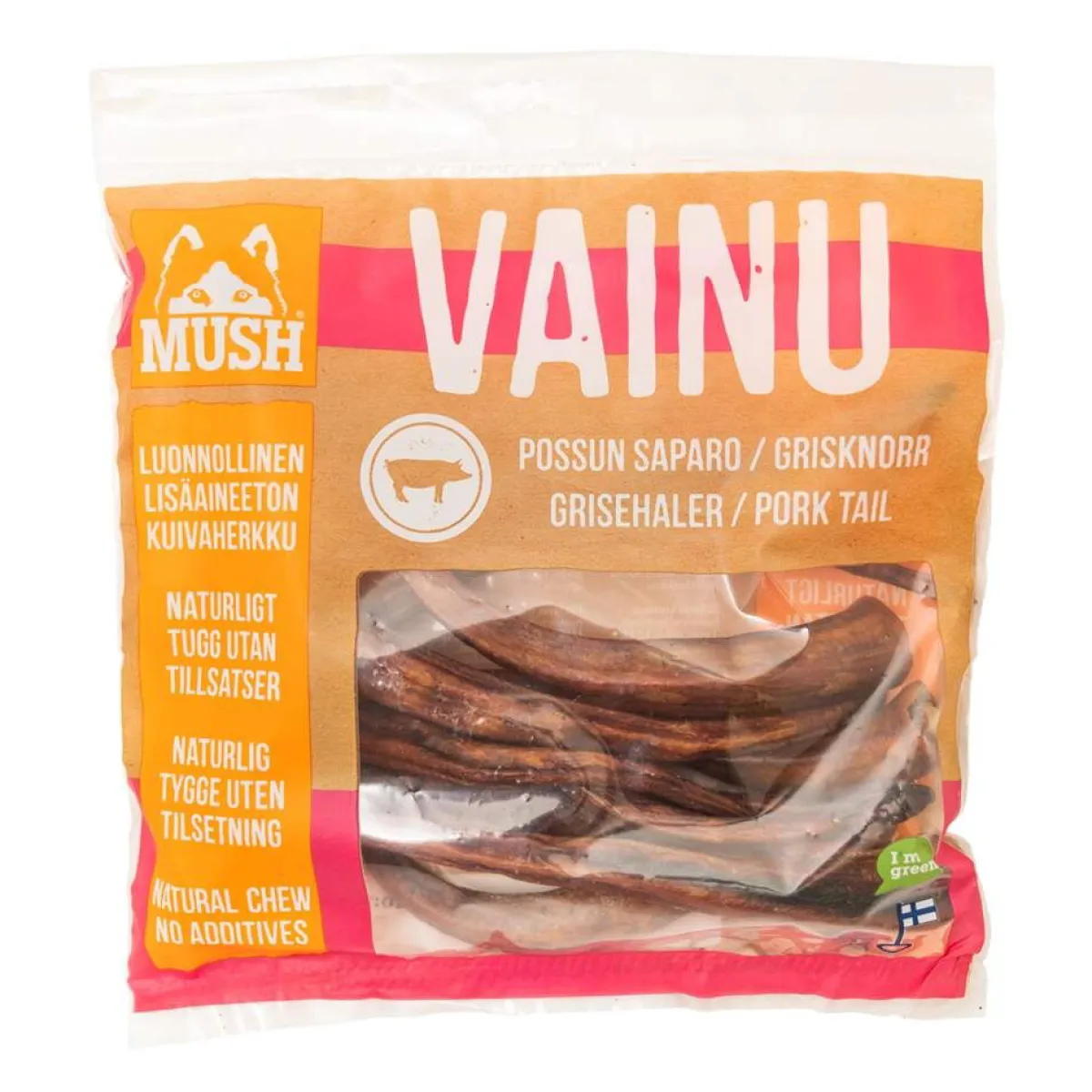 Mush Täyslihaherkut|Kotimaiset Koiran Herkut*Possun saparo Vainu, 220 g