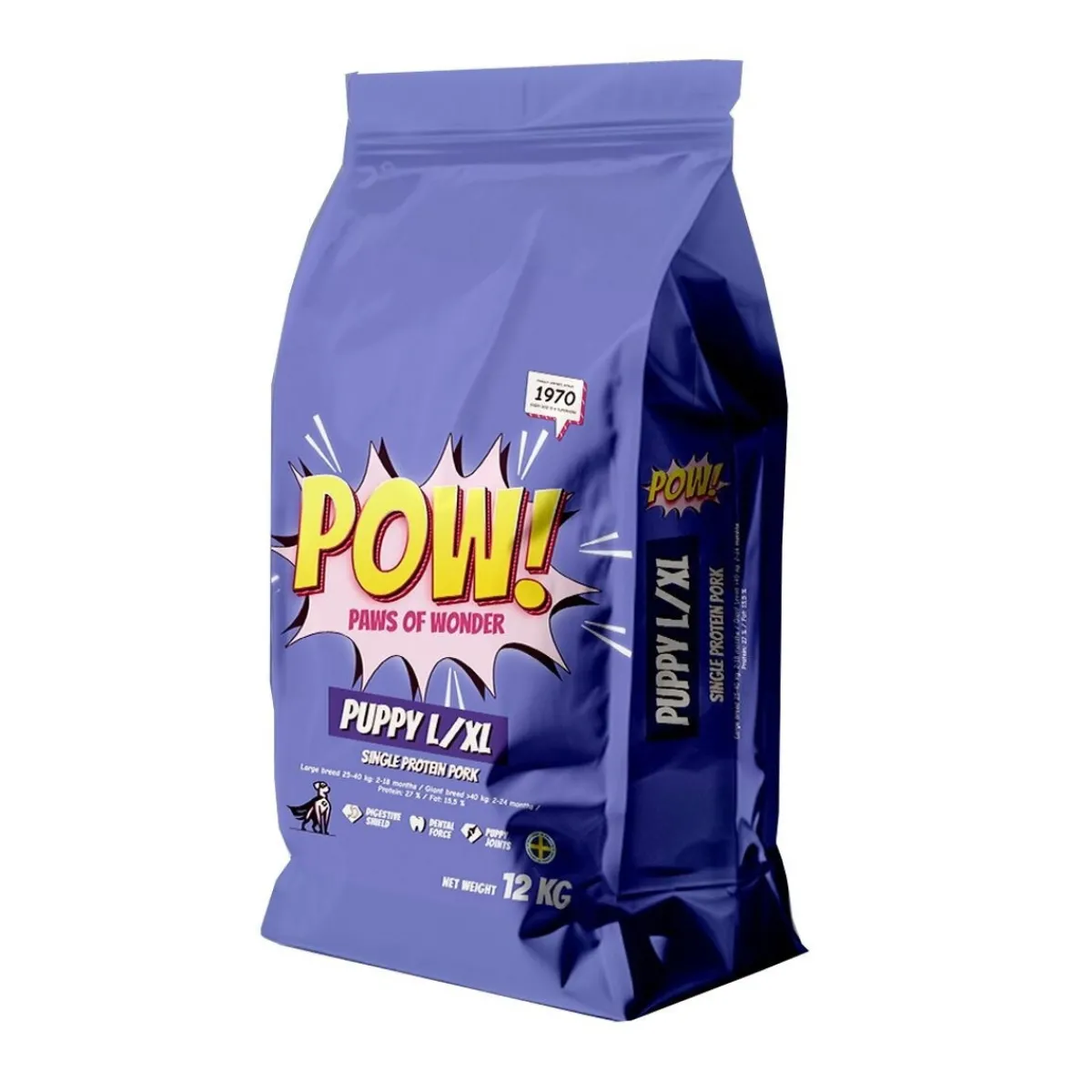 POW! Penturuoka|Koiran Kuivaruoka*Dog Puppy L/XL Pork