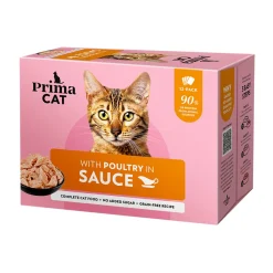 PrimaCat Kissan Märkäruoka|Viljaton Kissanruoka*siipikarjaa kastikkeessa 12 x 85 g