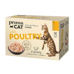 PrimaCat Kissan Märkäruoka|Viljaton Kissanruoka*siipikarjaa kastikkeessa 12 x 85 g