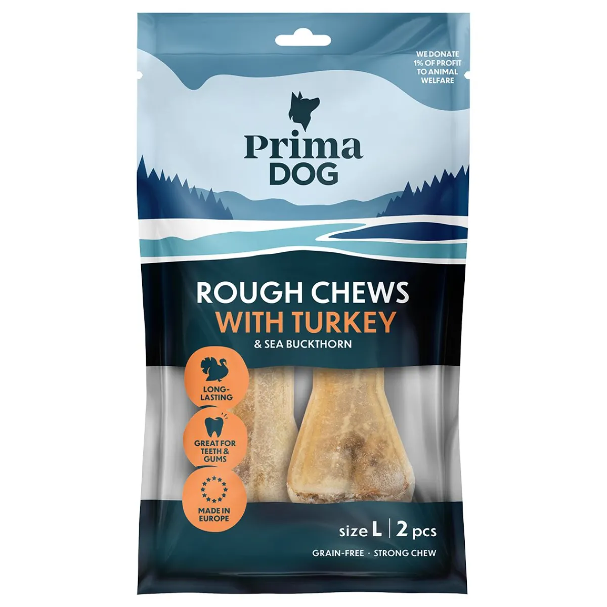 PrimaDog Puruluut|Tarjoukset Koirille*Rough Chews Kalkkuna-Tyrni