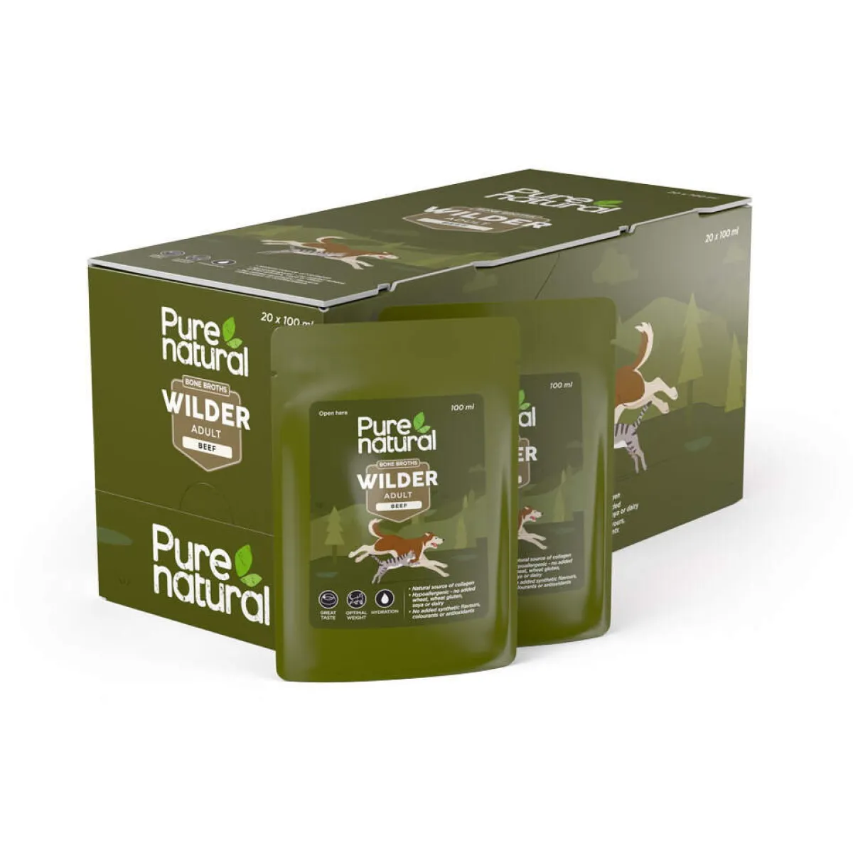 Purenatural Ruokinnan Monipuolistaminen|Viljaton Koiranruoka*Bone Broths Beef 100 ml
