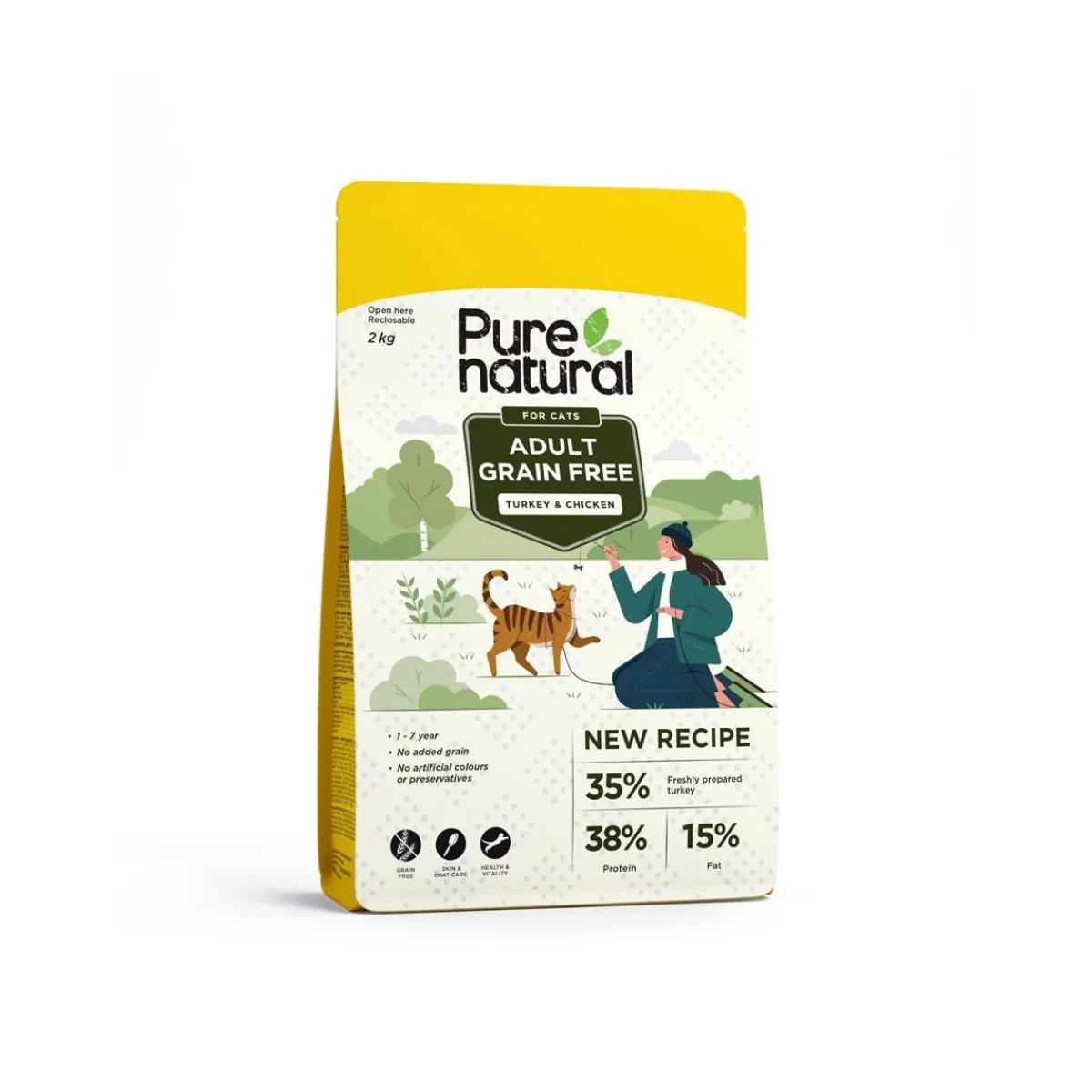 Purenatural Kissan Kuivaruoka|Kotimainen Kissanruoka*Cat Adult Grain Free Turkey & Chicken