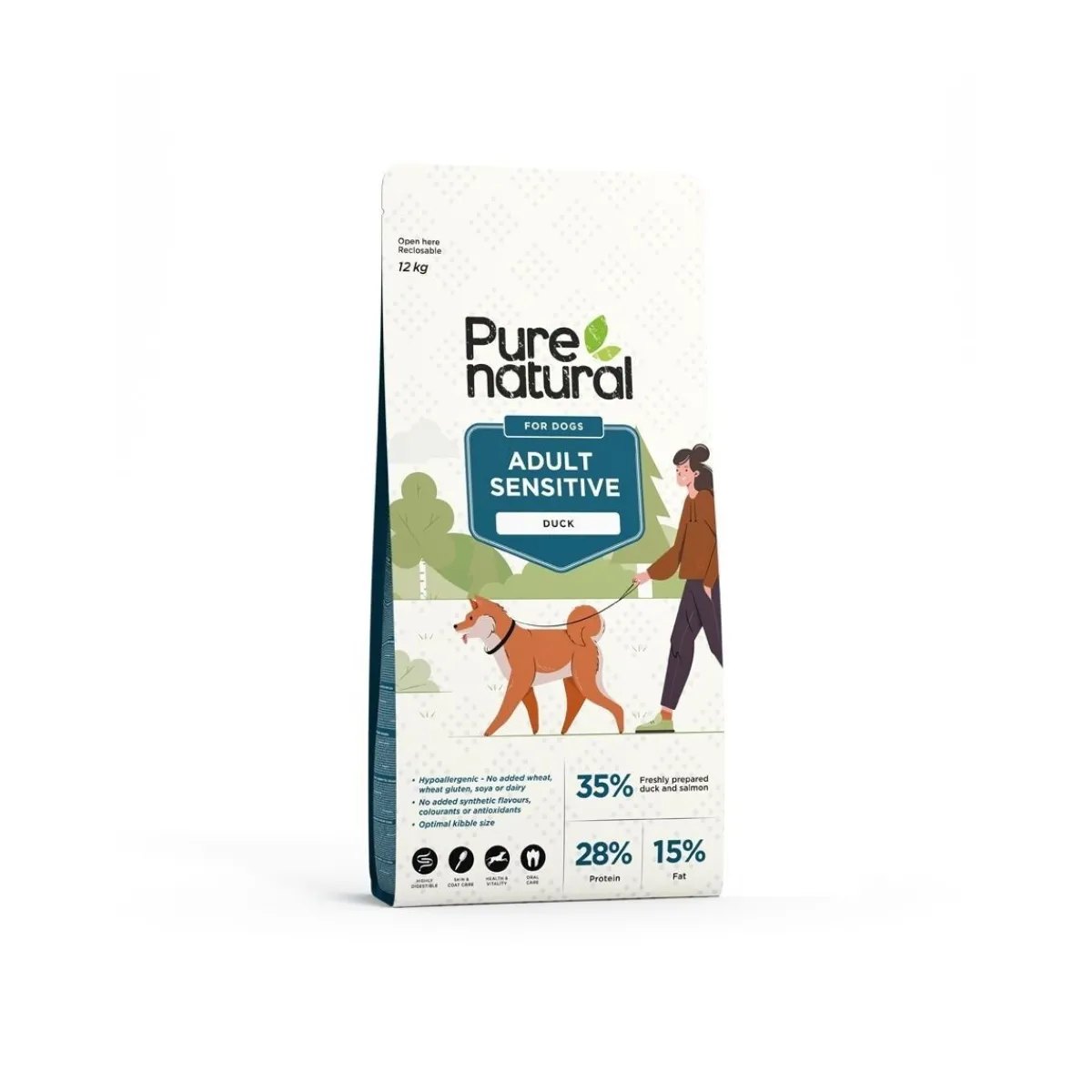 Purenatural Koiran Kuivaruoka*Dog Adult Sensitive Duck 2 x 12 kg, vain verkosta