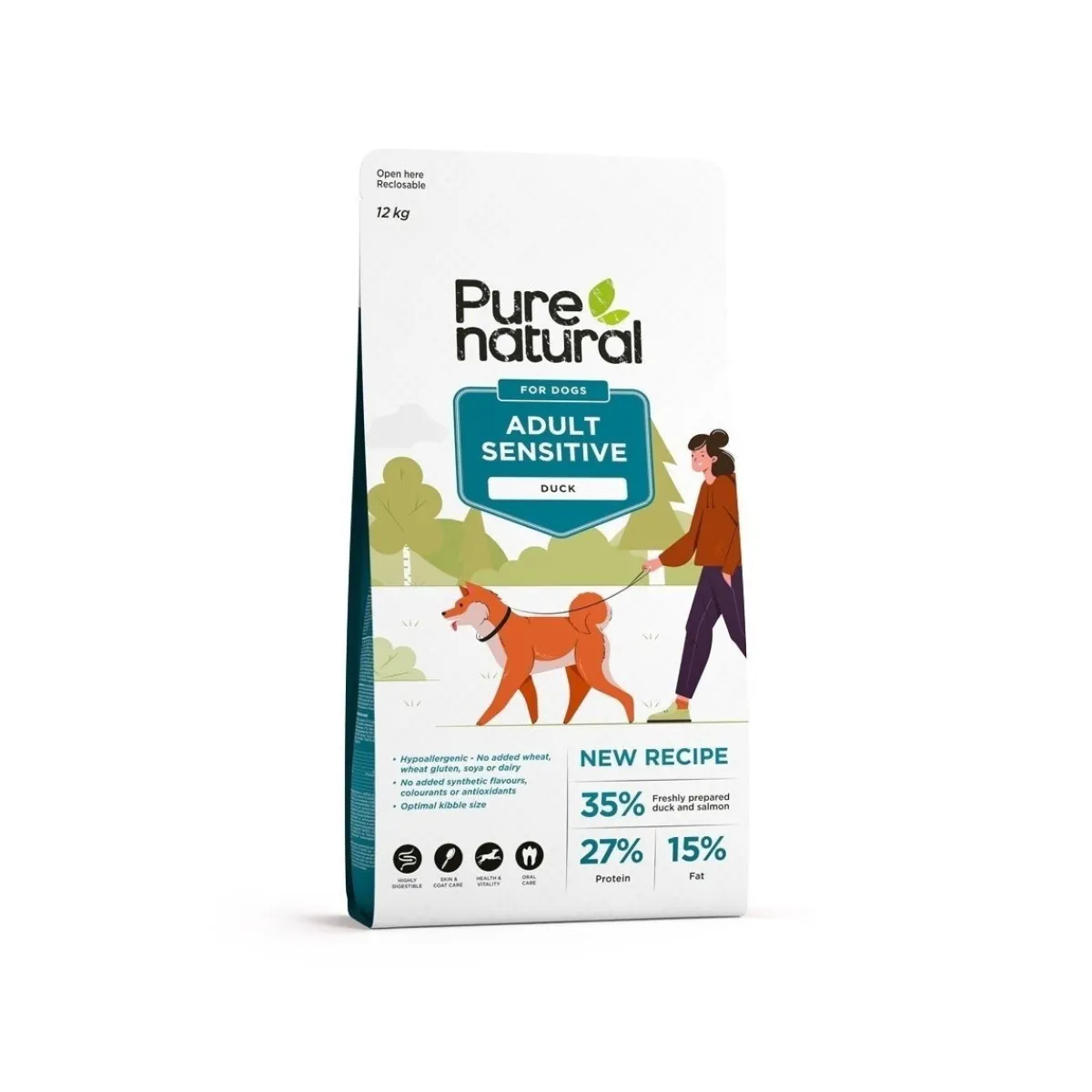 Purenatural Koiran Kuivaruoka*Dog Adult Sensitive Duck 2 x 12 kg, vain verkosta