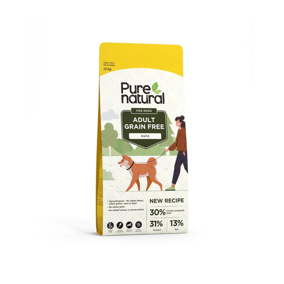Purenatural Koiran Kuivaruoka|Kotimainen Koiranruoka*Grain Free Duck