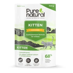 Purenatural Kissan Märkäruoka|Kissanpennun Ruoka*Kitten kana & riisi, 100g
