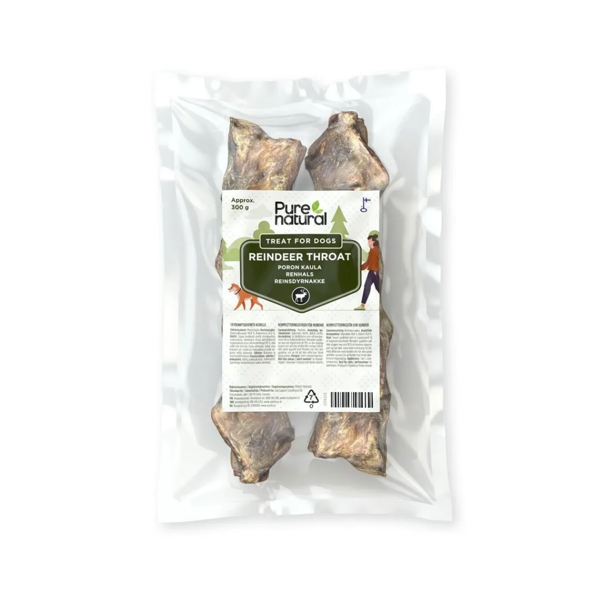 Purenatural Täyslihaherkut*poronkaula 300g herkku koiralle