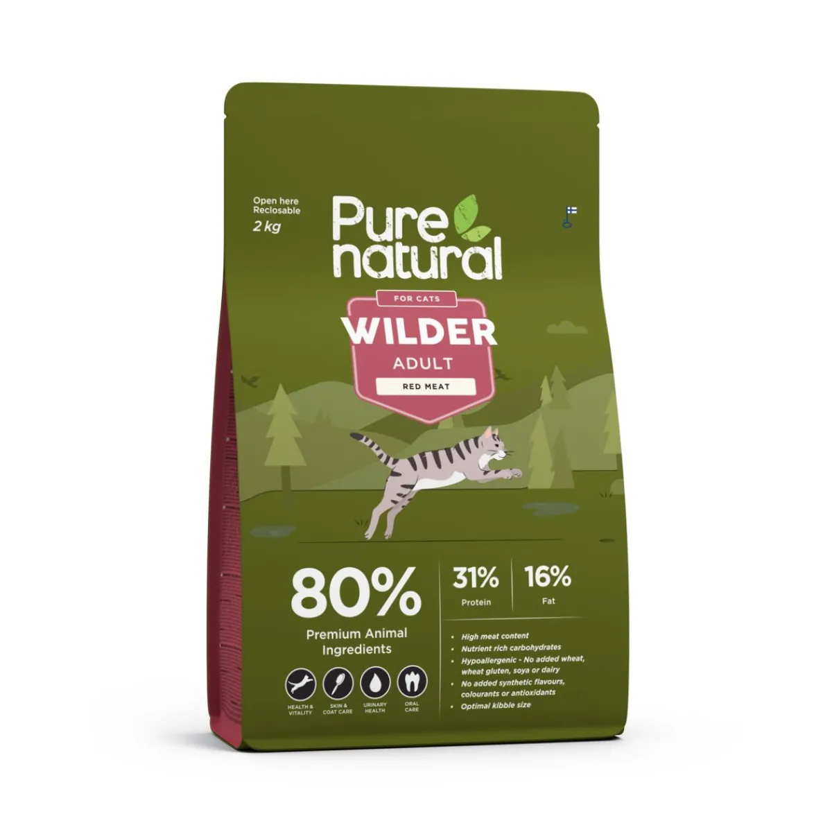 Purenatural Kissan Kuivaruoka|Kotimainen Kissanruoka*Wilder Cat Adult Red Meat