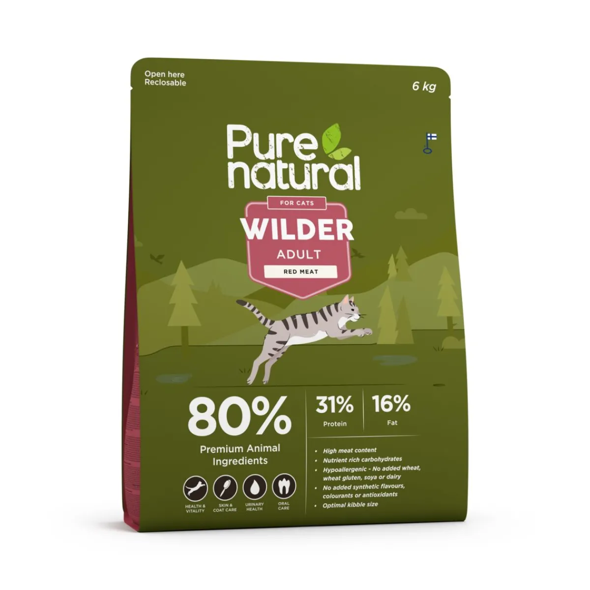 Purenatural Kissan Kuivaruoka|Kotimainen Kissanruoka*Wilder Cat Adult Red Meat