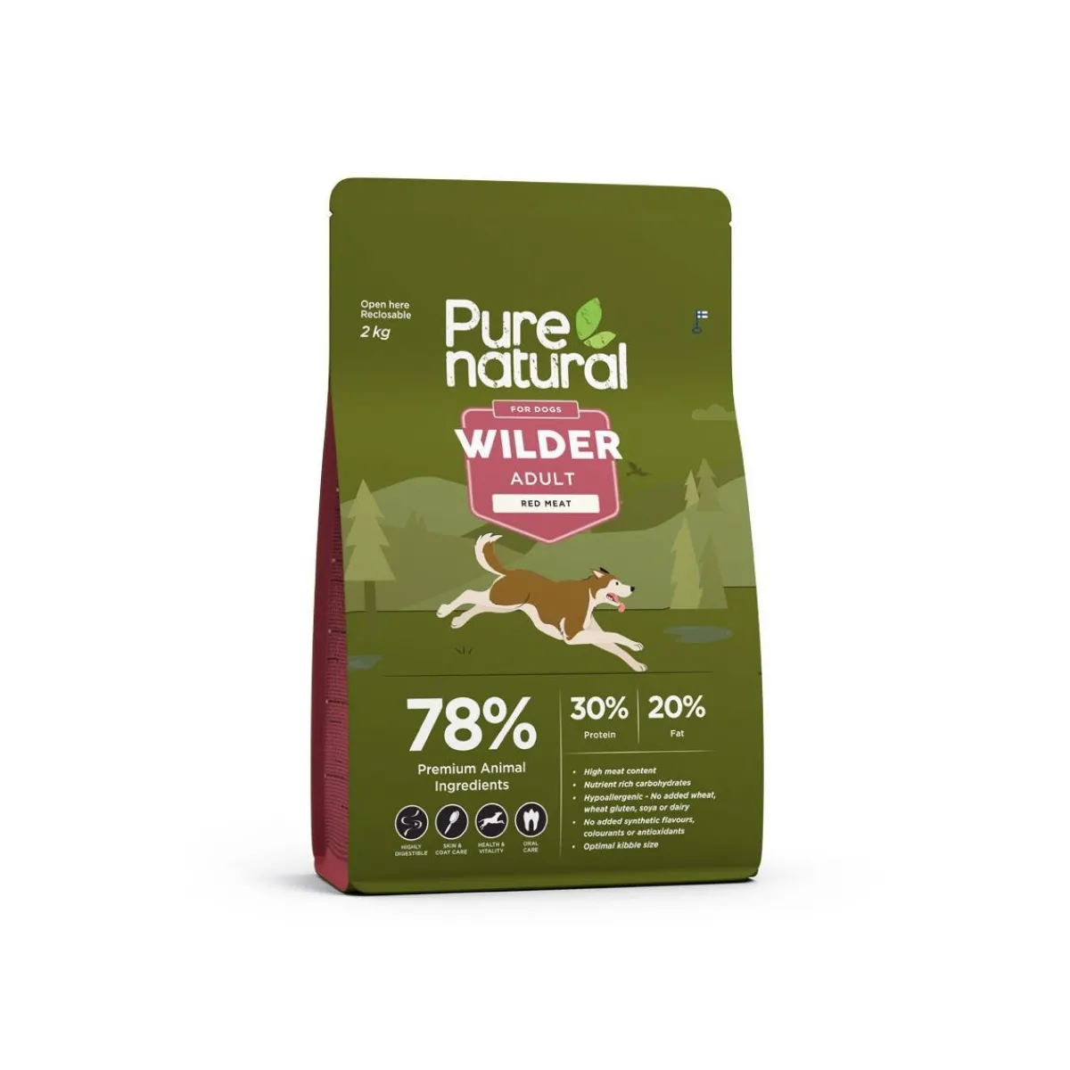 Purenatural Koiran Kuivaruoka|Kotimainen Koiranruoka*Wilder Dog Adult Red Meat