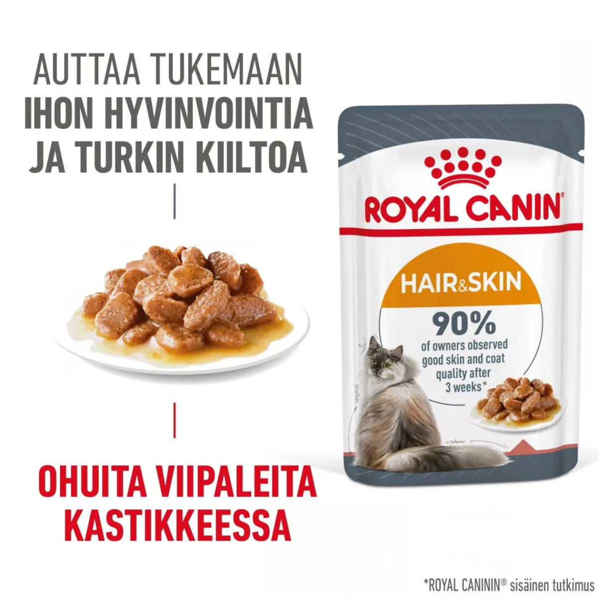 Royal Canin Kissan Märkäruoka*Hair & Skin Care Gravy 85g, 48-pack