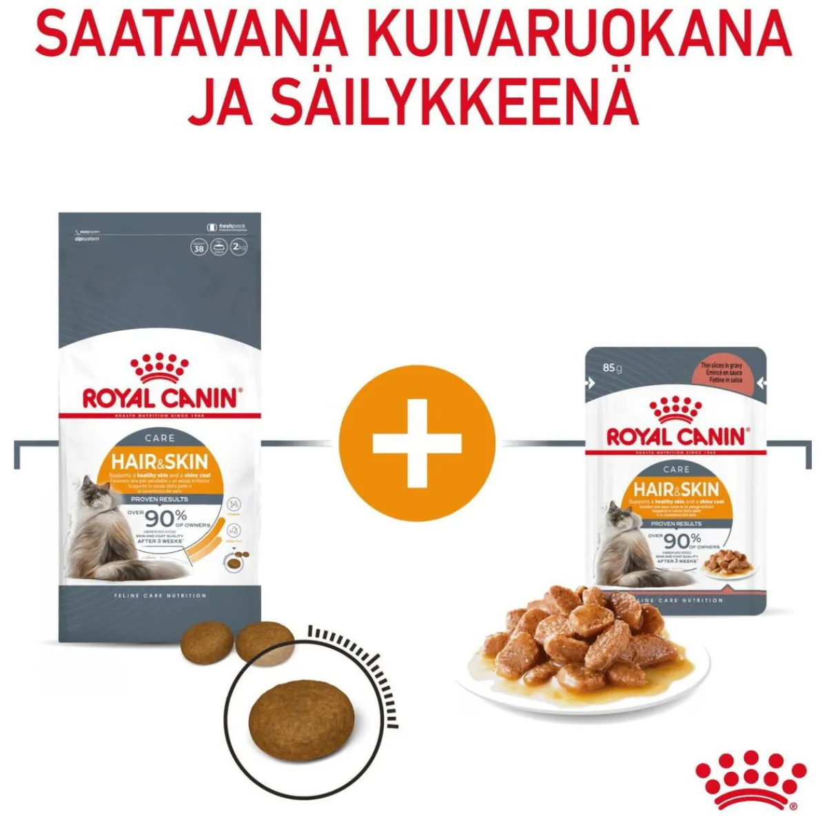 Royal Canin Kissan Märkäruoka*Hair & Skin Care Gravy 85g, 48-pack