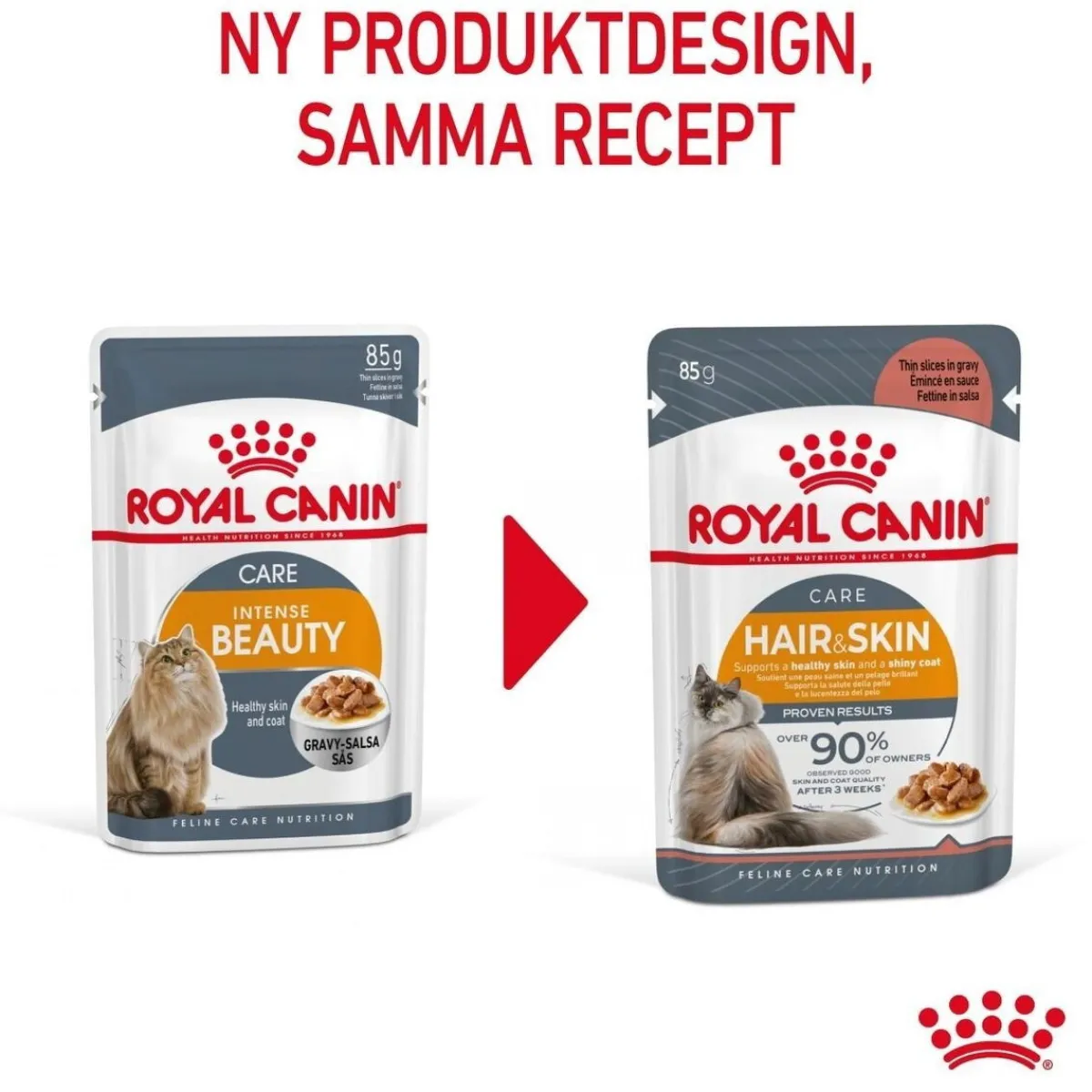 Royal Canin Kissan Märkäruoka*Hair & Skin Care Gravy 85g, 48-pack