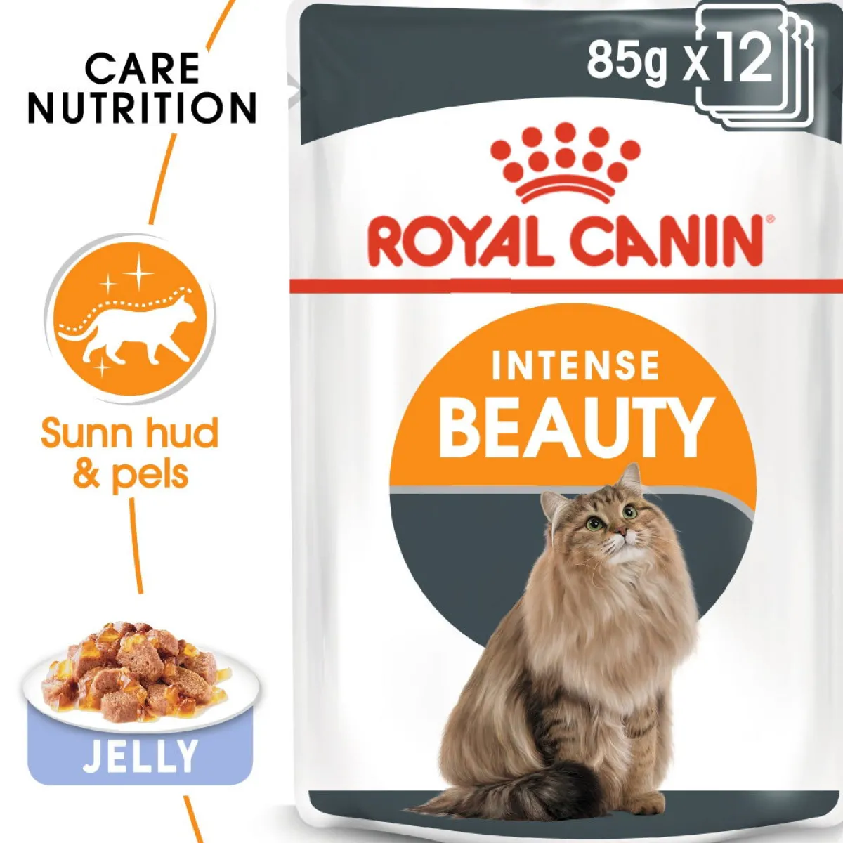 Royal Canin Kissan Märkäruoka*Hair & Skin Care Jelly 85g, 48-pack