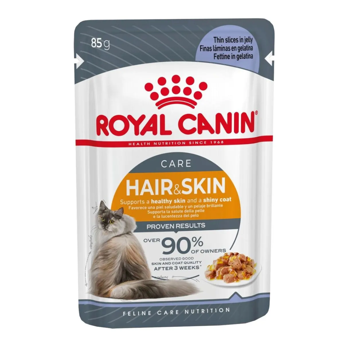 Royal Canin Kissan Märkäruoka*Hair & Skin Care Jelly 85g, 48-pack