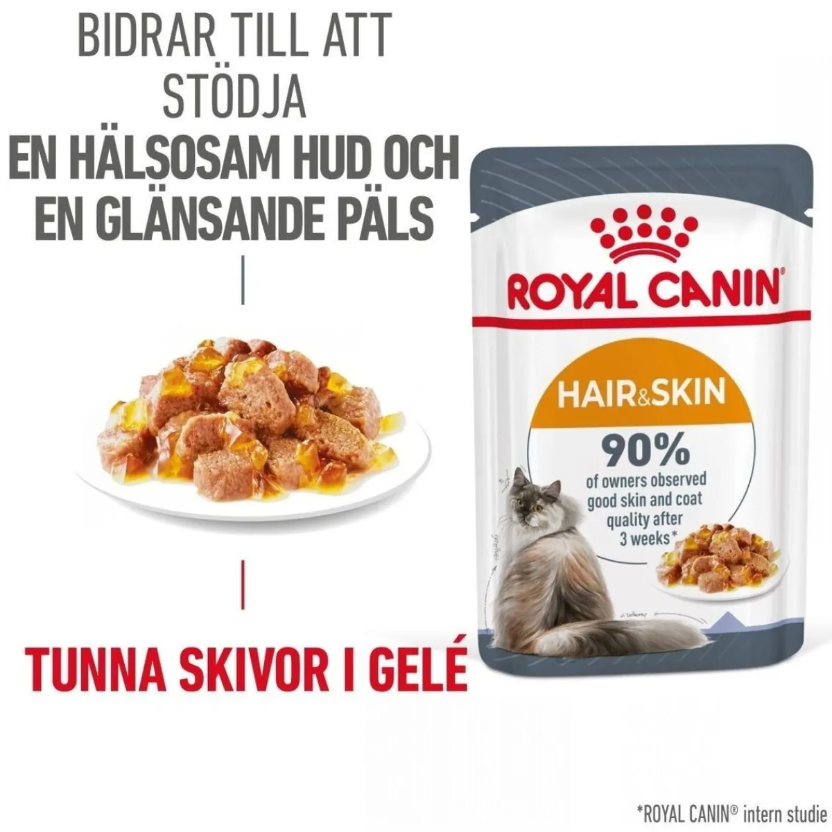 Royal Canin Kissan Märkäruoka*Hair & Skin Care Jelly 85g, 48-pack