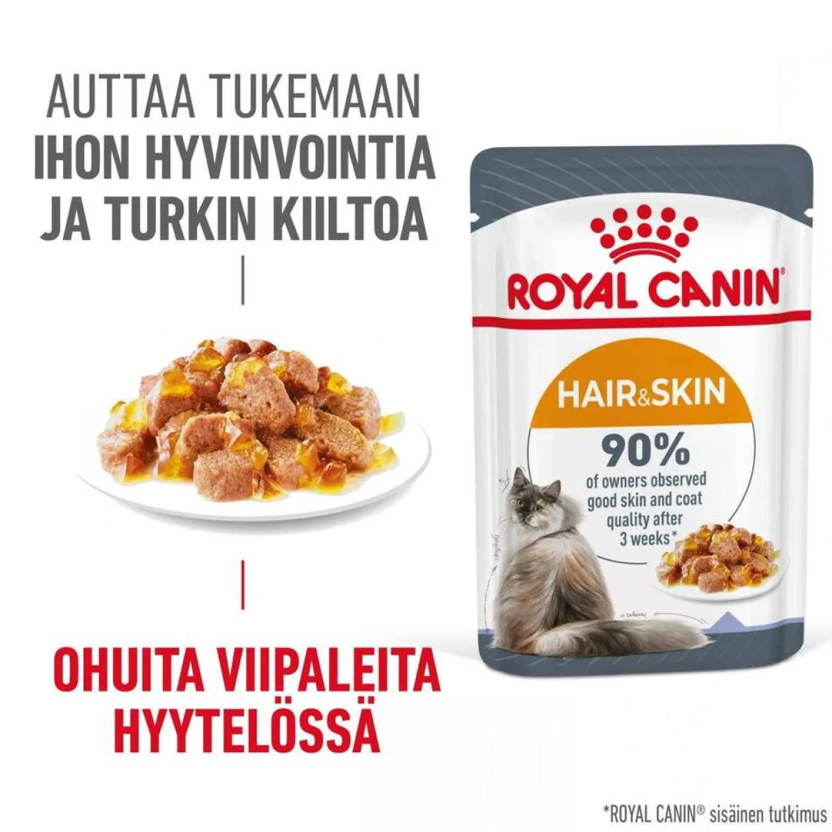 Royal Canin Kissan Märkäruoka*Hair & Skin Care Jelly 85g, 48-pack