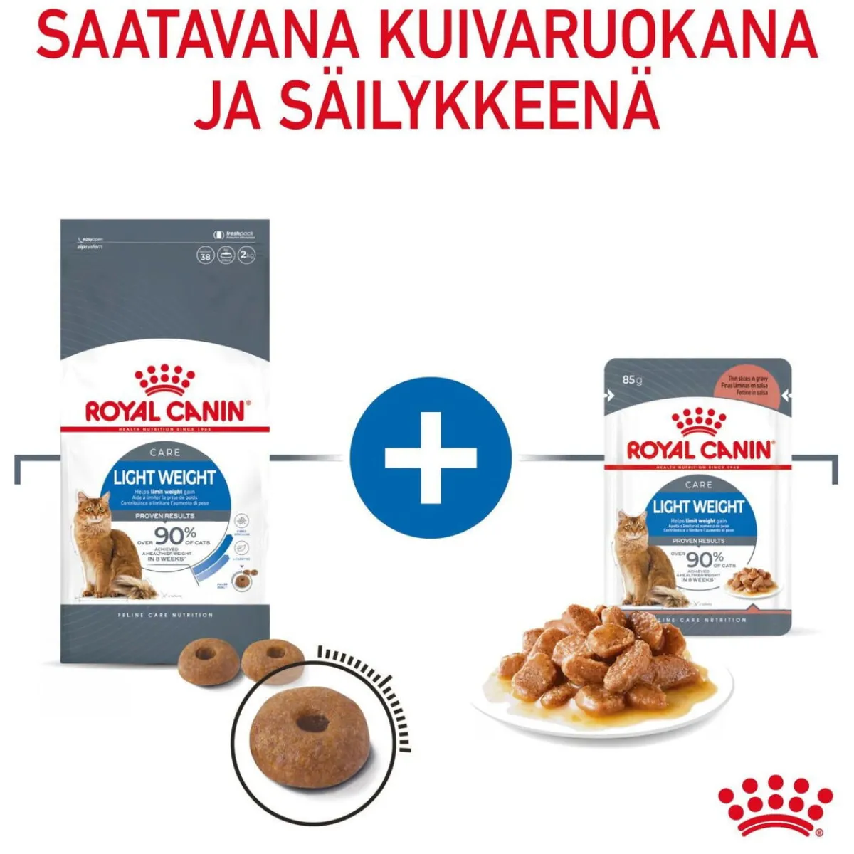 Royal Canin Kissan Märkäruoka|Vähärasvainen Kissanruoka*Light Weight Care Gravy, 12 x 85 g