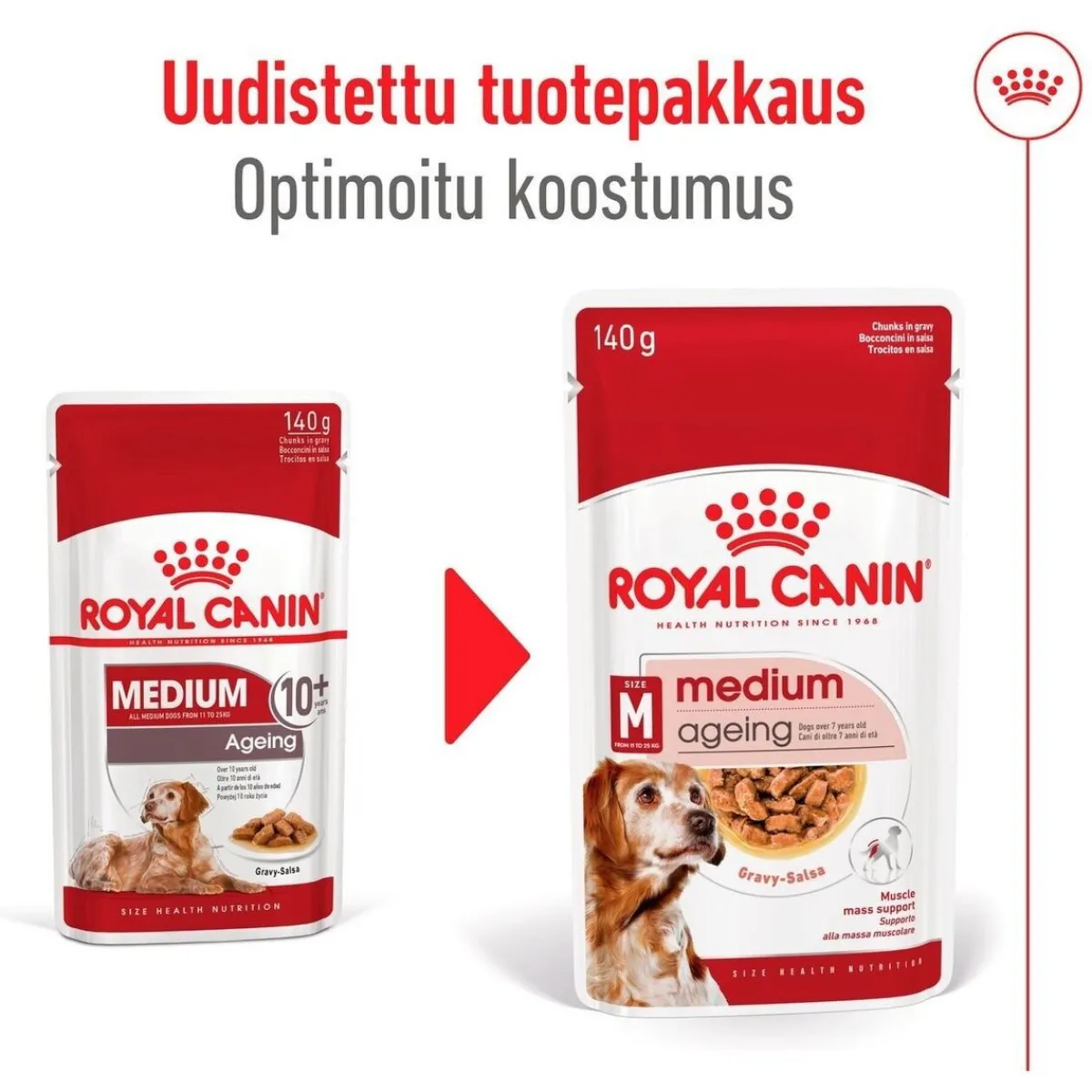 Royal Canin Koiran Märkäruoka Ja Makkarat|Senioriruoka*Medium Ageing Wet 10 x 140 g