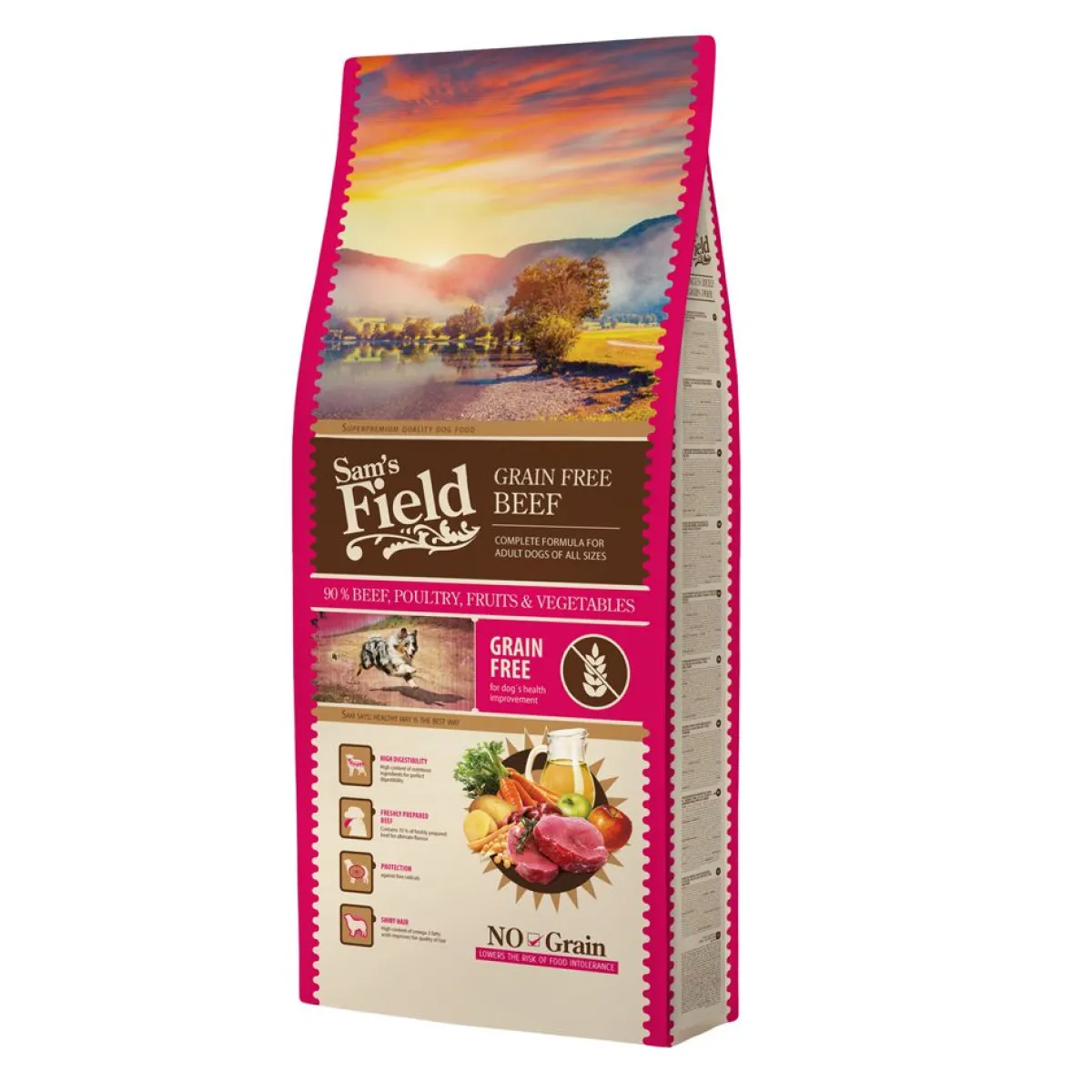 Sam's Field Koiran Kuivaruoka|Viljaton Koiranruoka*Grain Free Adult Beef